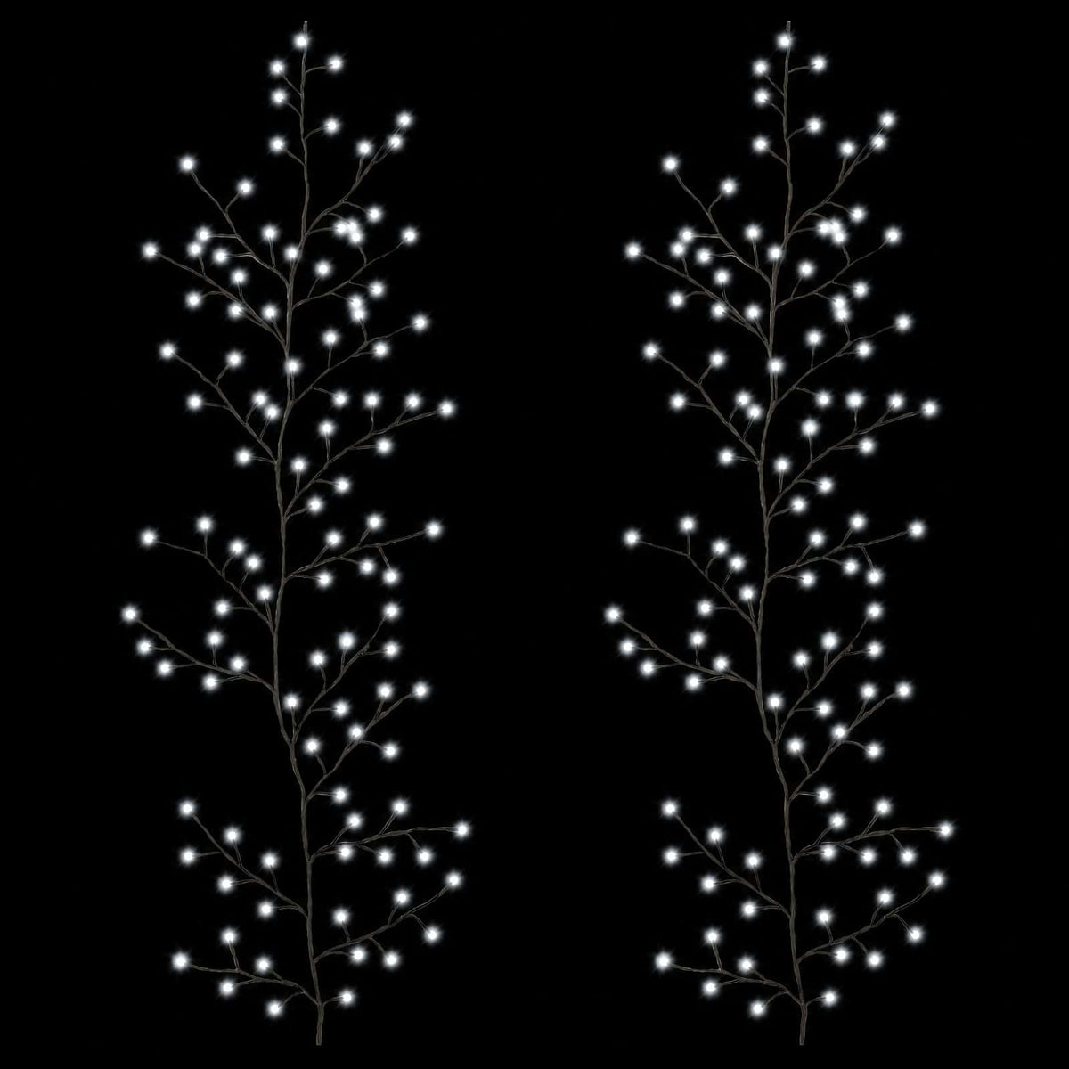LED Willow Vine Christmas Decoration 2 pcs Black 180 cm Steel