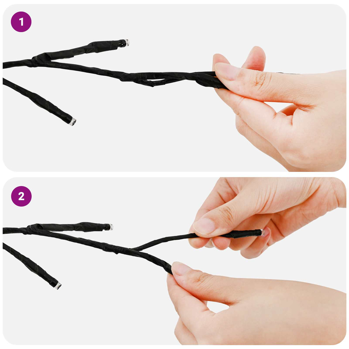 LED Willow Vine Christmas Decoration 2 pcs Black 180 cm Steel