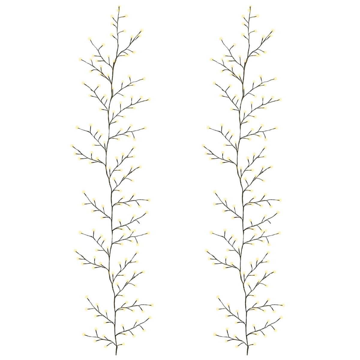 LED Willow Vine Christmas Decoration 2 pcs Black 270 cm Steel