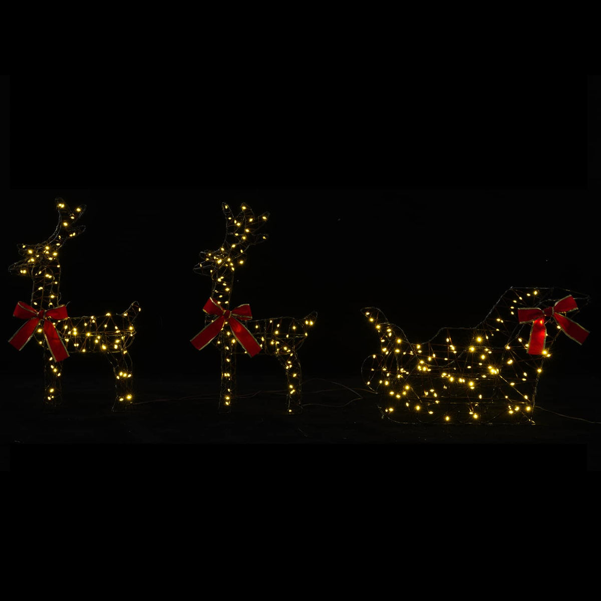 Christmas Reindeer with sleigh 5 pcs 580 LEDs Warm White