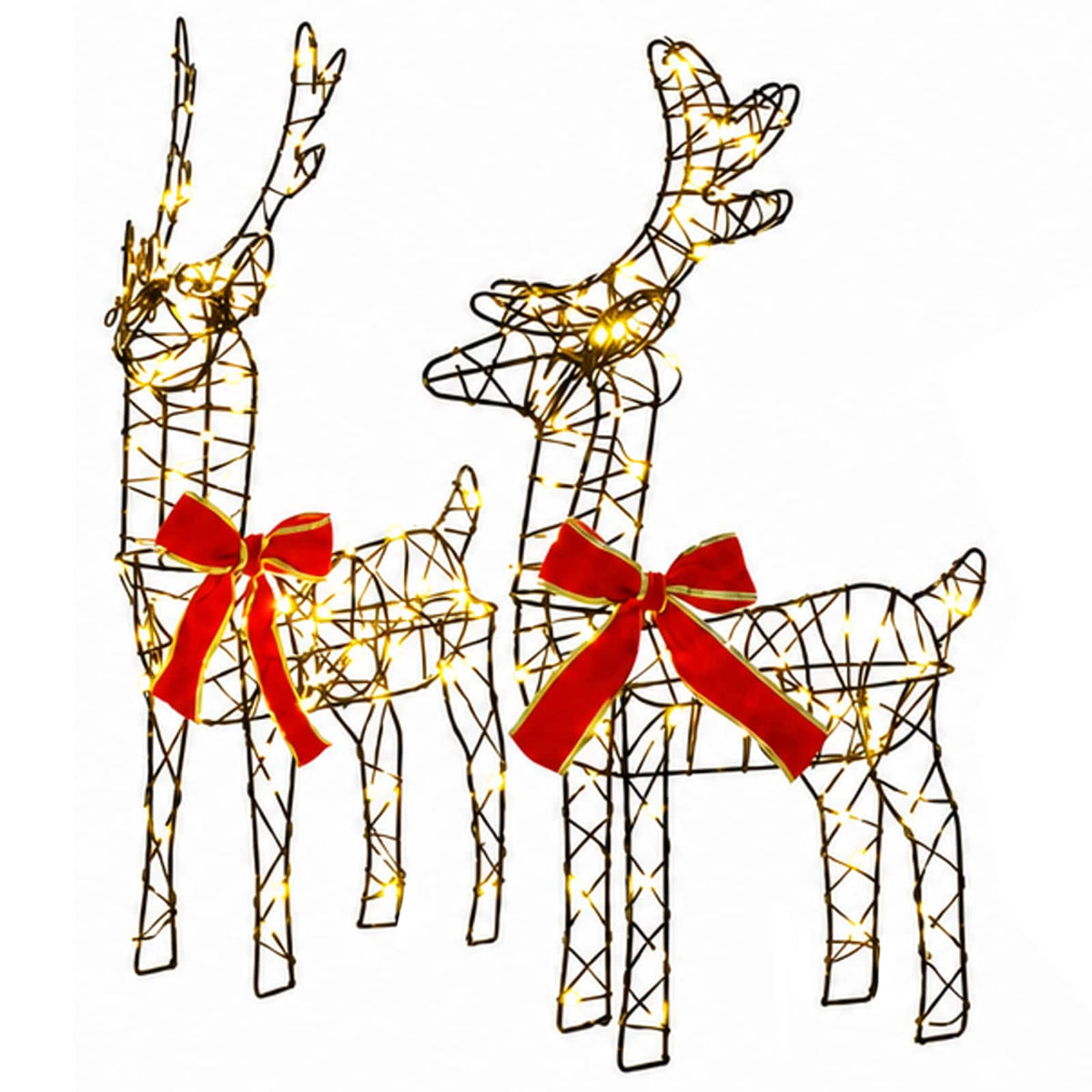 Christmas Reindeer with sleigh 7 pcs 760 LEDs Warm White