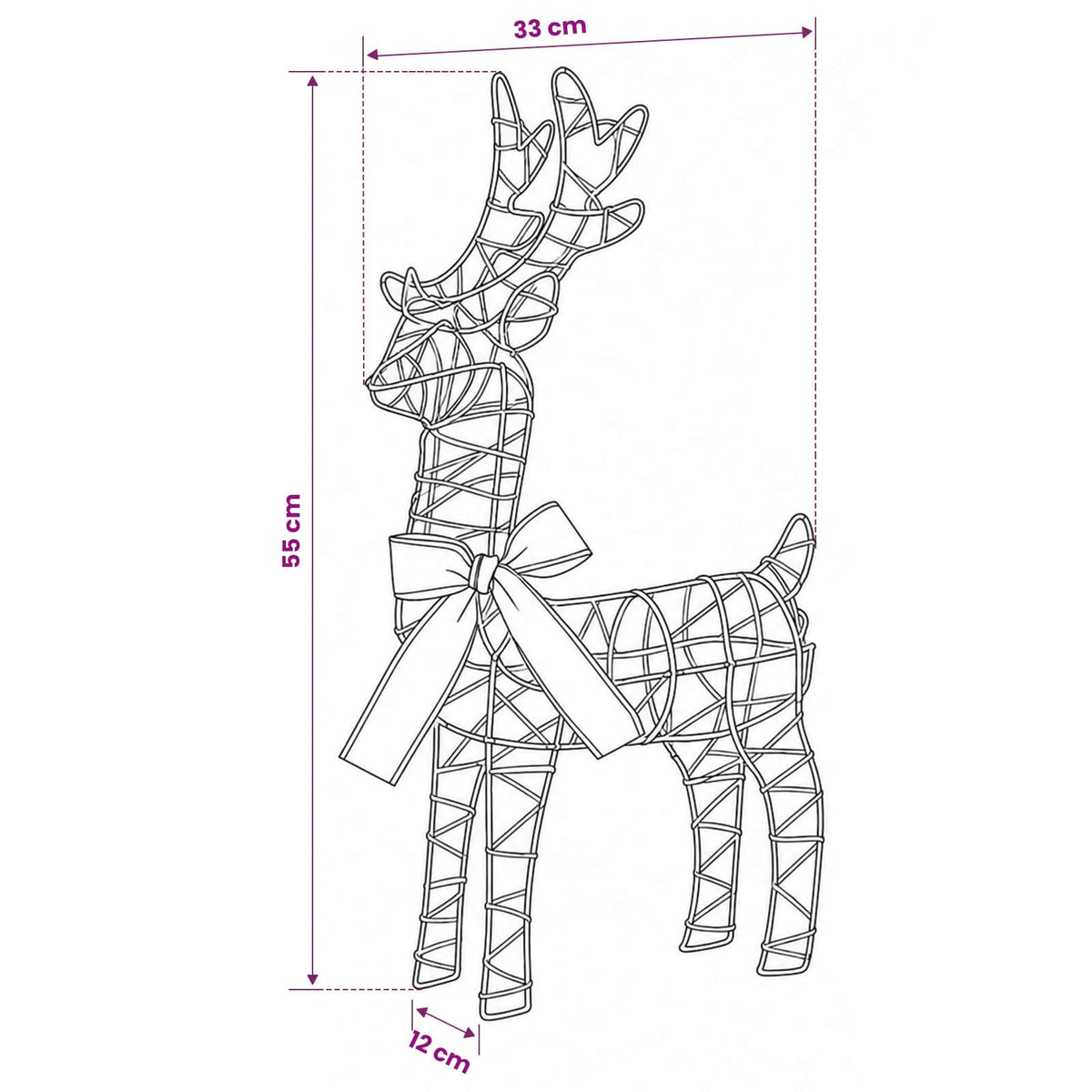 Christmas Reindeer 4 pcs 360 LEDs Cold White