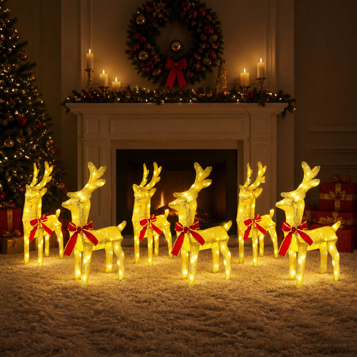 Christmas Reindeer 6 pcs 240 LEDs Warm White