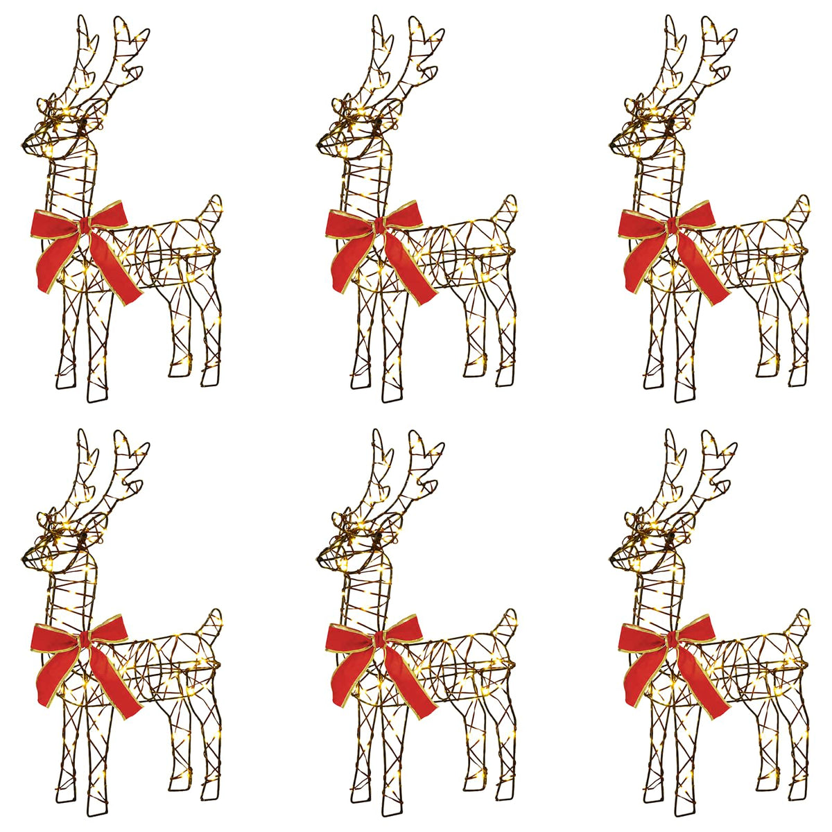 Christmas Reindeer 6 pcs 360 LEDs Warm White