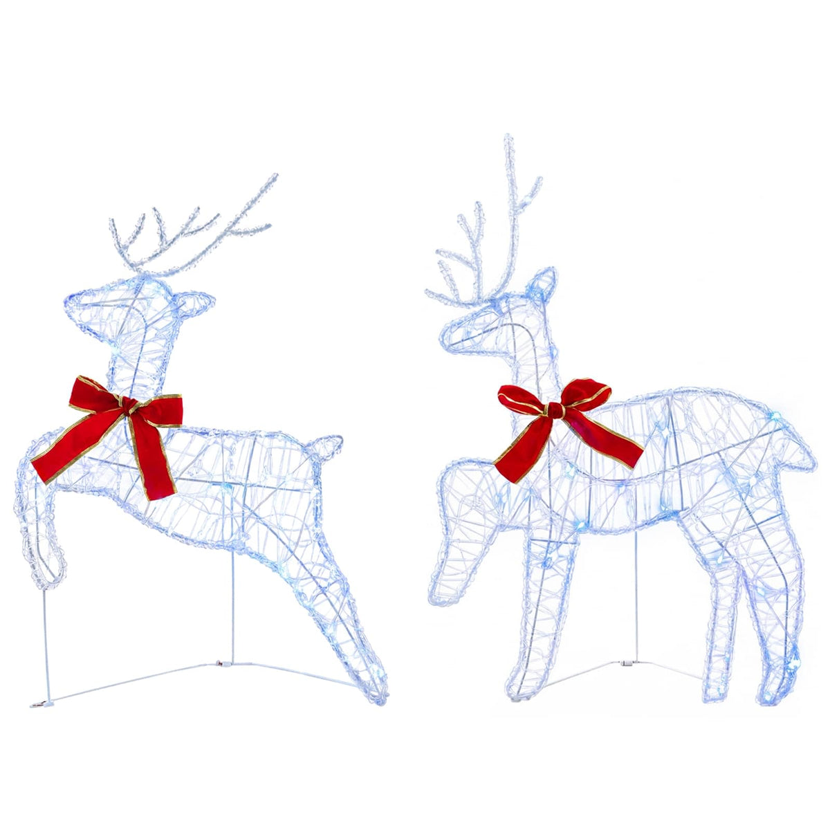 Christmas Reindeer with sleigh 5 pcs 100 LEDs Blue