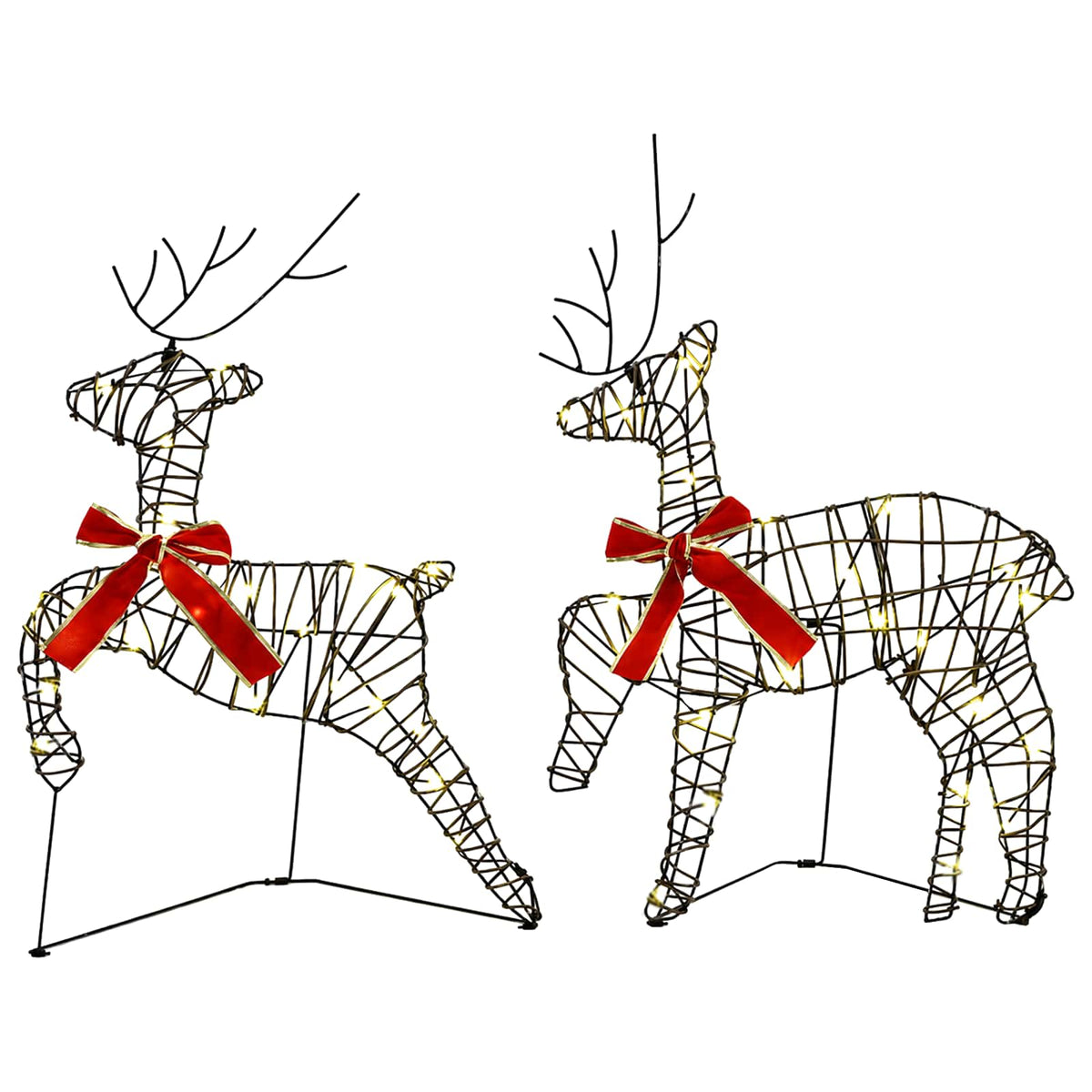 Christmas Reindeer with sleigh 5 pcs 100 LEDs Warm White