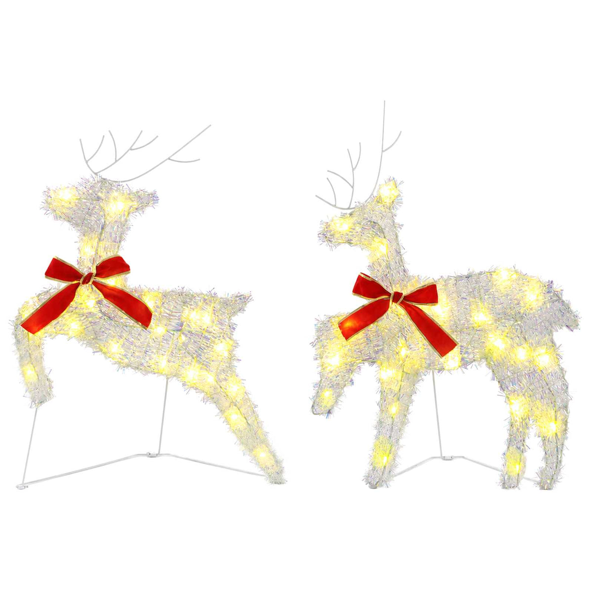Christmas Reindeer with sleigh 5 pcs 100 LEDs Warm White