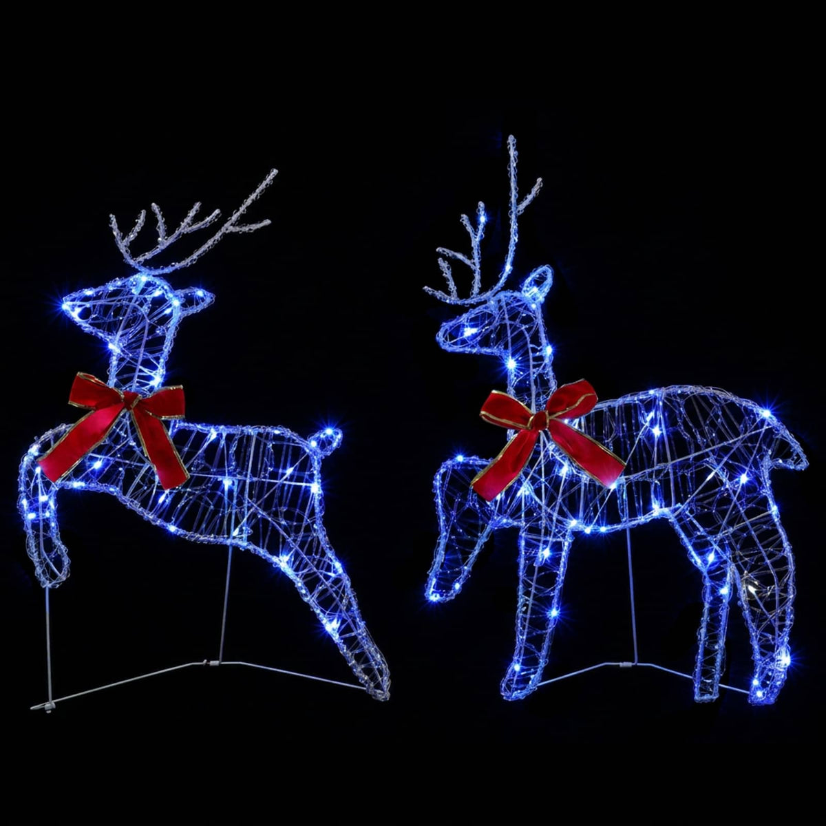 Christmas Reindeer 4 pcs 80 LEDs Blue 43 x 19 x 65 cm