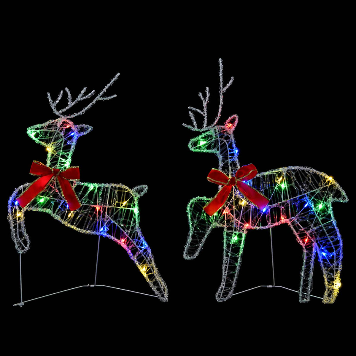 Christmas Reindeer 4 pcs 80 LEDs Multicolour 43 x 19 x 65 cm