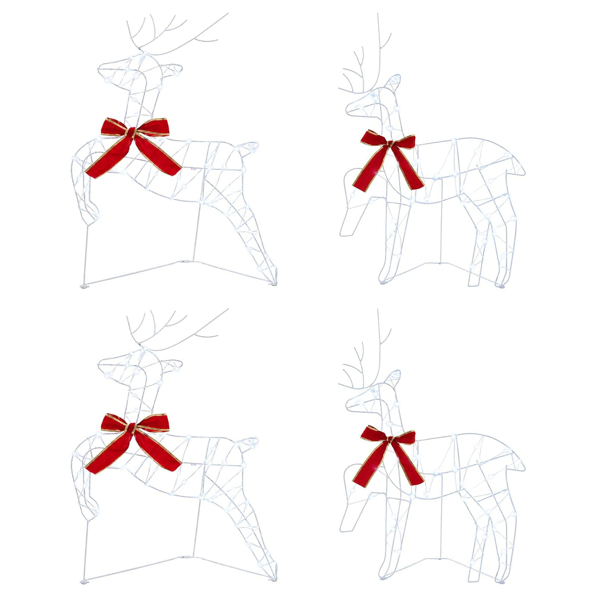 Christmas Reindeer 4 pcs 180 LEDs Cold White