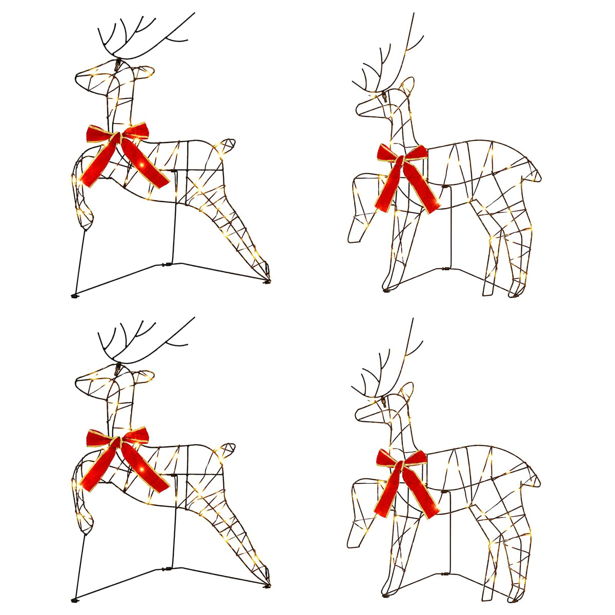 Christmas Reindeer 4 pcs 180 LEDs Warm White