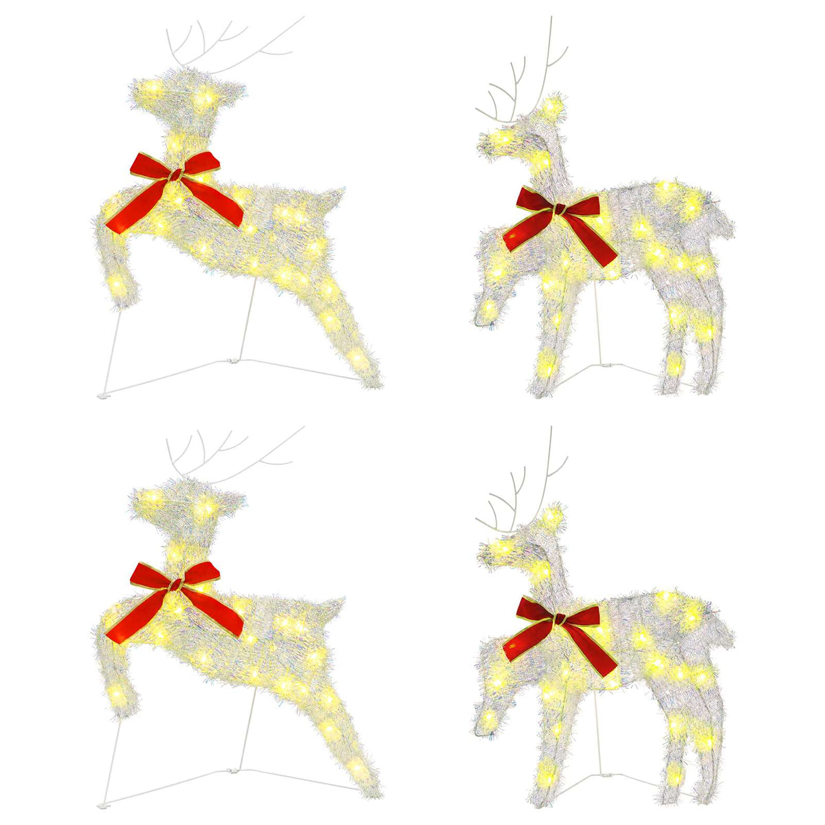 Christmas Reindeer 4 pcs 80 LEDs Warm White 43 x 19 x 65 cm