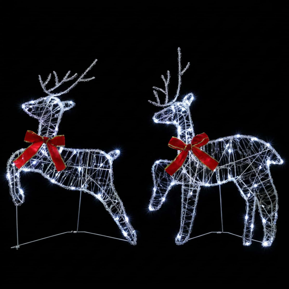 Christmas Reindeer 6 pcs 80 LEDs Cold White 43 x 19 x 65 cm