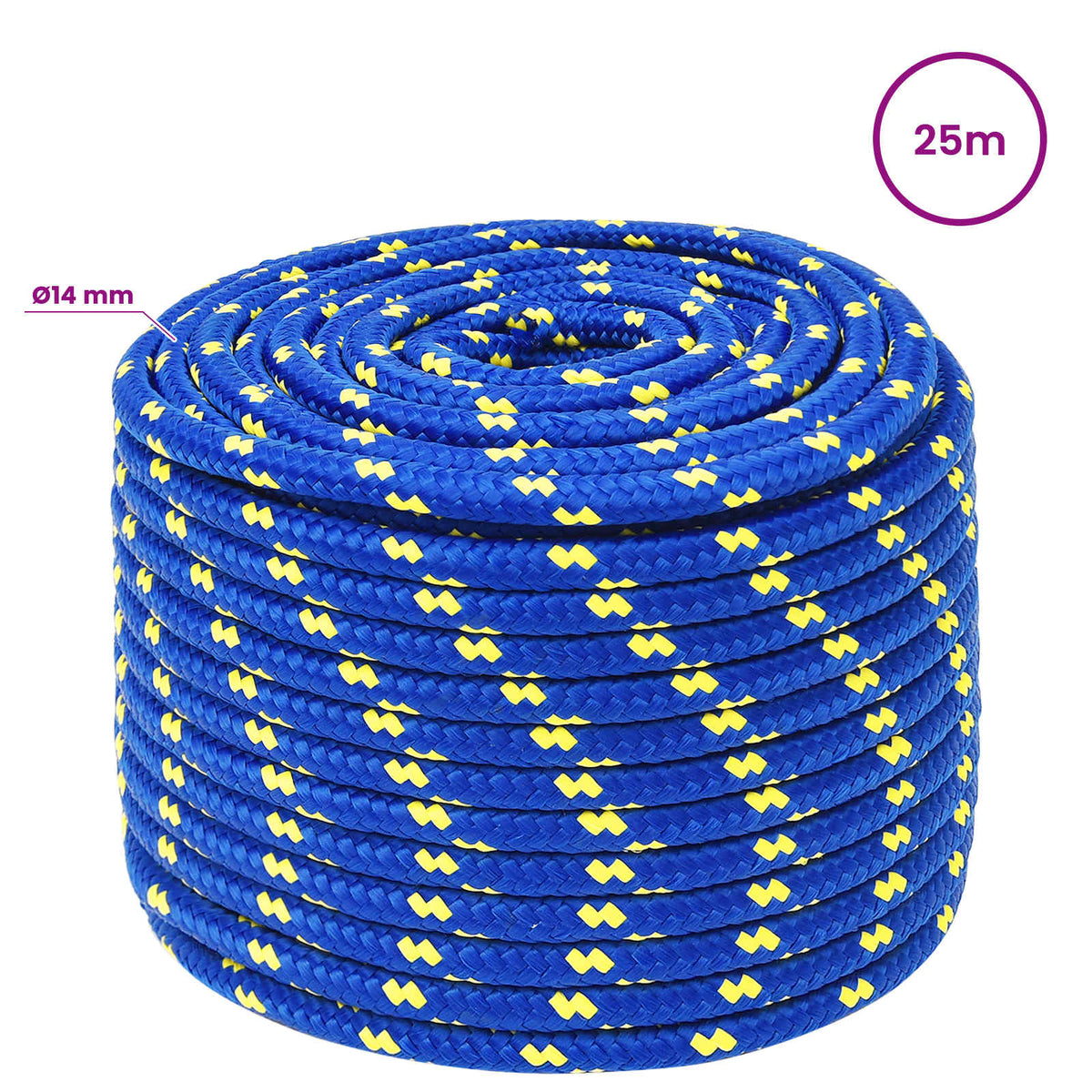 Multipurpose Utility Rope 14 mm 25 m Blue PP 1275 kg Max Load