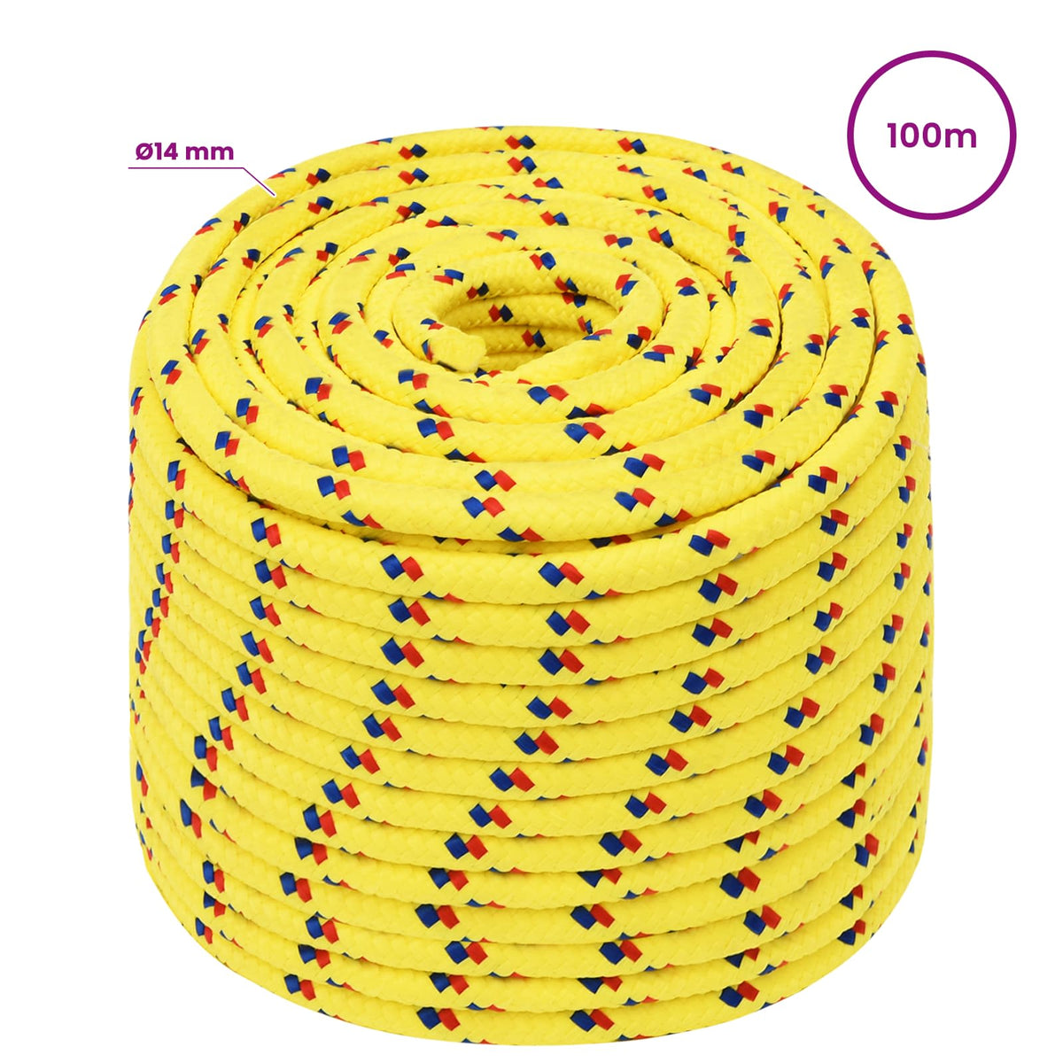 Multipurpose Utility Rope 14 mm 100 m Yellow PP