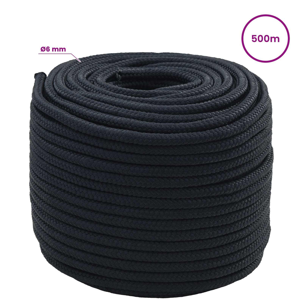 Multipurpose Utility Rope 6 mm 500 m Royal Blue Polyester