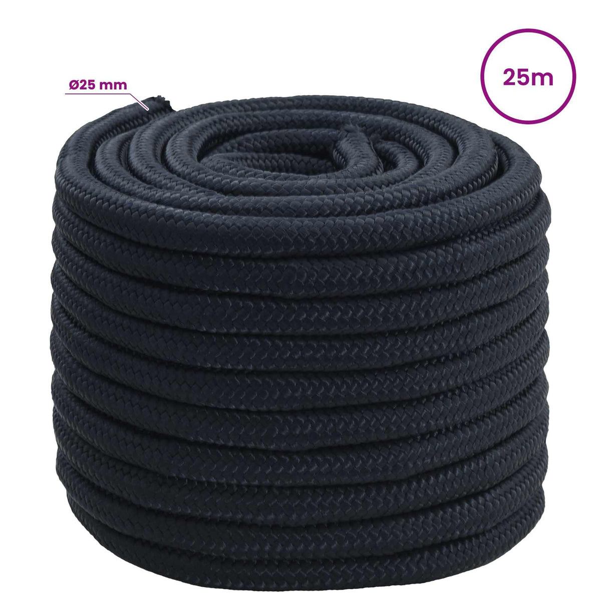 Multipurpose Utility Rope 25 mm 25 m Royal Blue Polyester