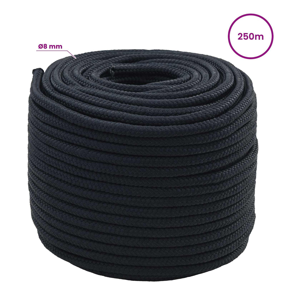 Multipurpose Utility Rope 8 mm 250 m Royal Blue Polyester