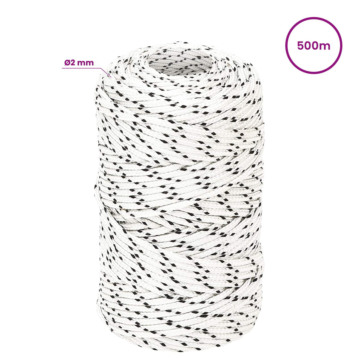 Multipurpose Utility Rope 2 mm 500 m White Polyester