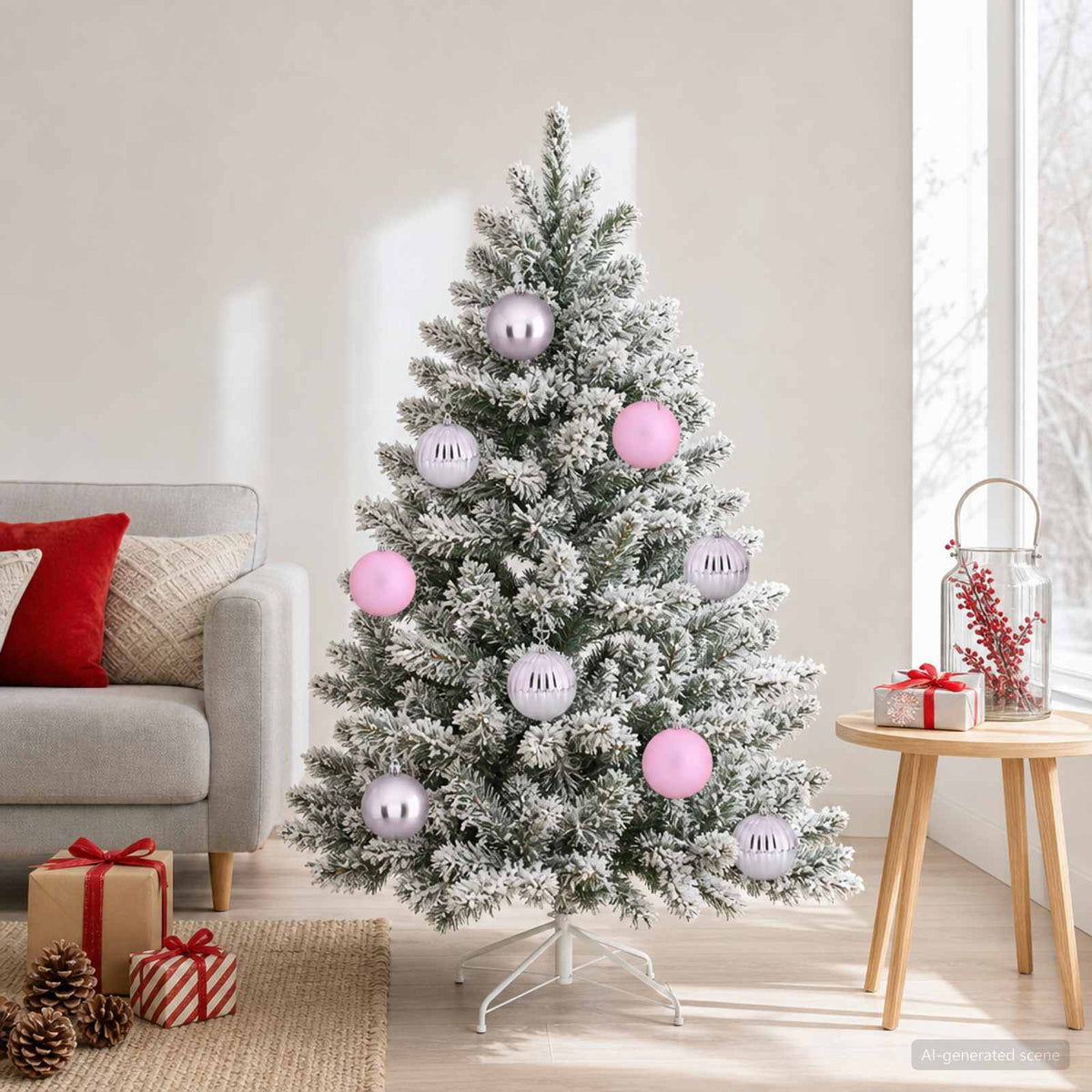 Christmas Ball Set XL 9 pcs Pink Dia. 15 cm Plastic