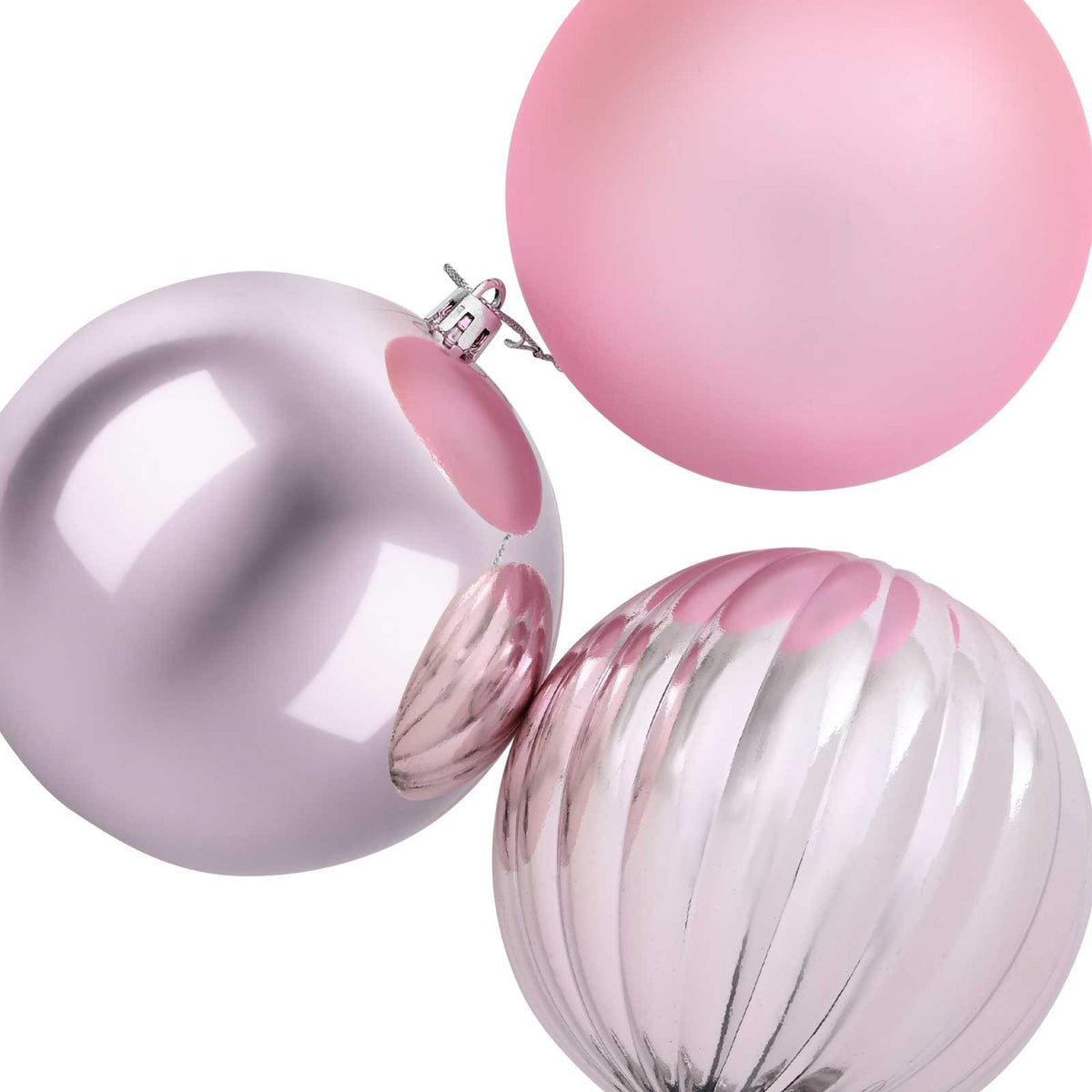 Christmas Ball Set XXL 3 pcs Pink Dia. 25 cm Plastic
