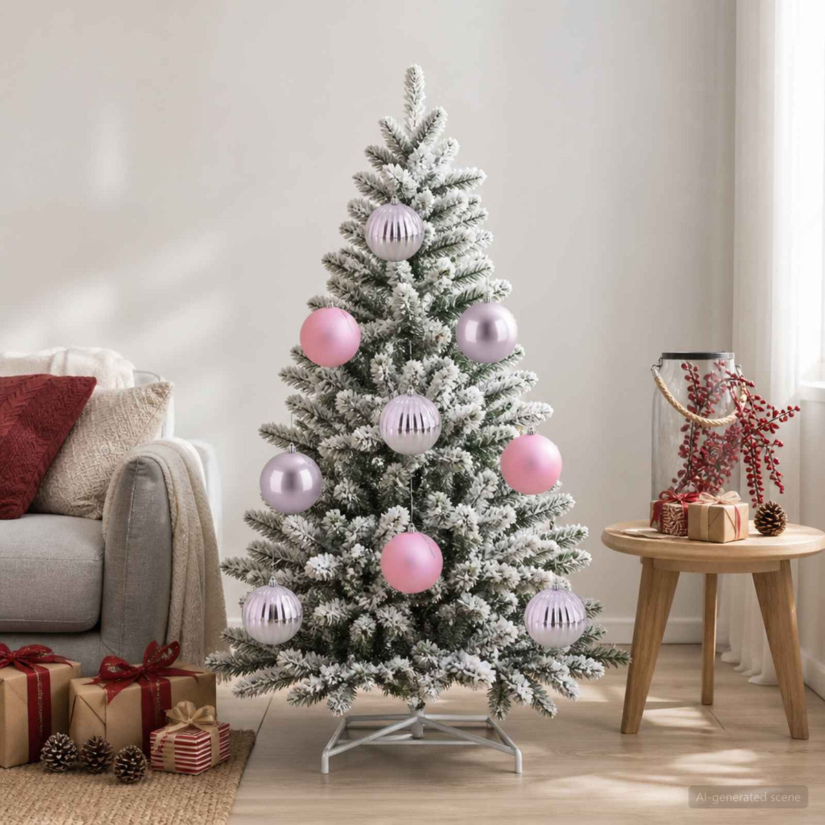 Christmas Ball Set XXL 3 pcs Pink Dia. 25 cm Plastic