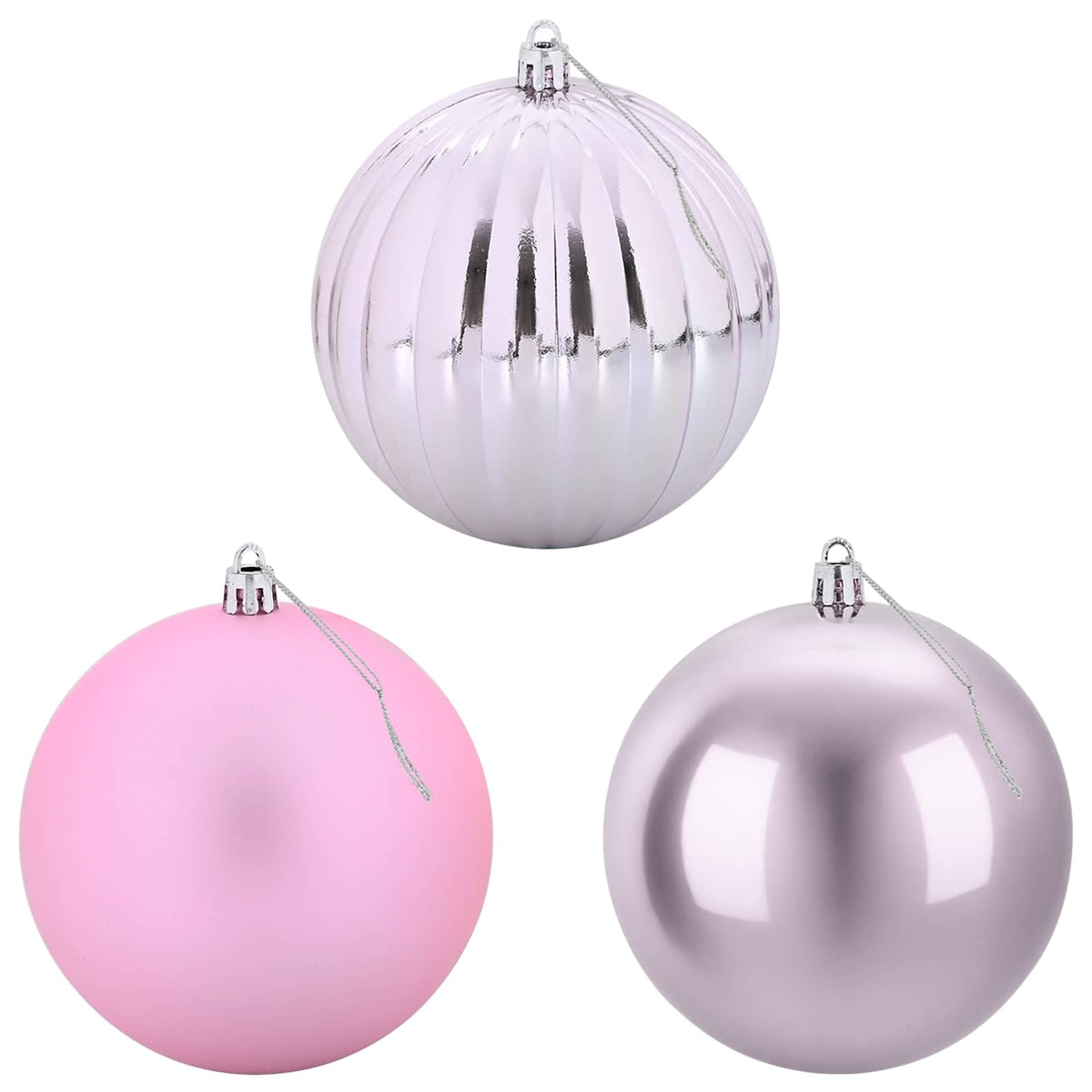 Christmas Ball Set XXL 3 pcs Pink Dia. 25 cm Plastic