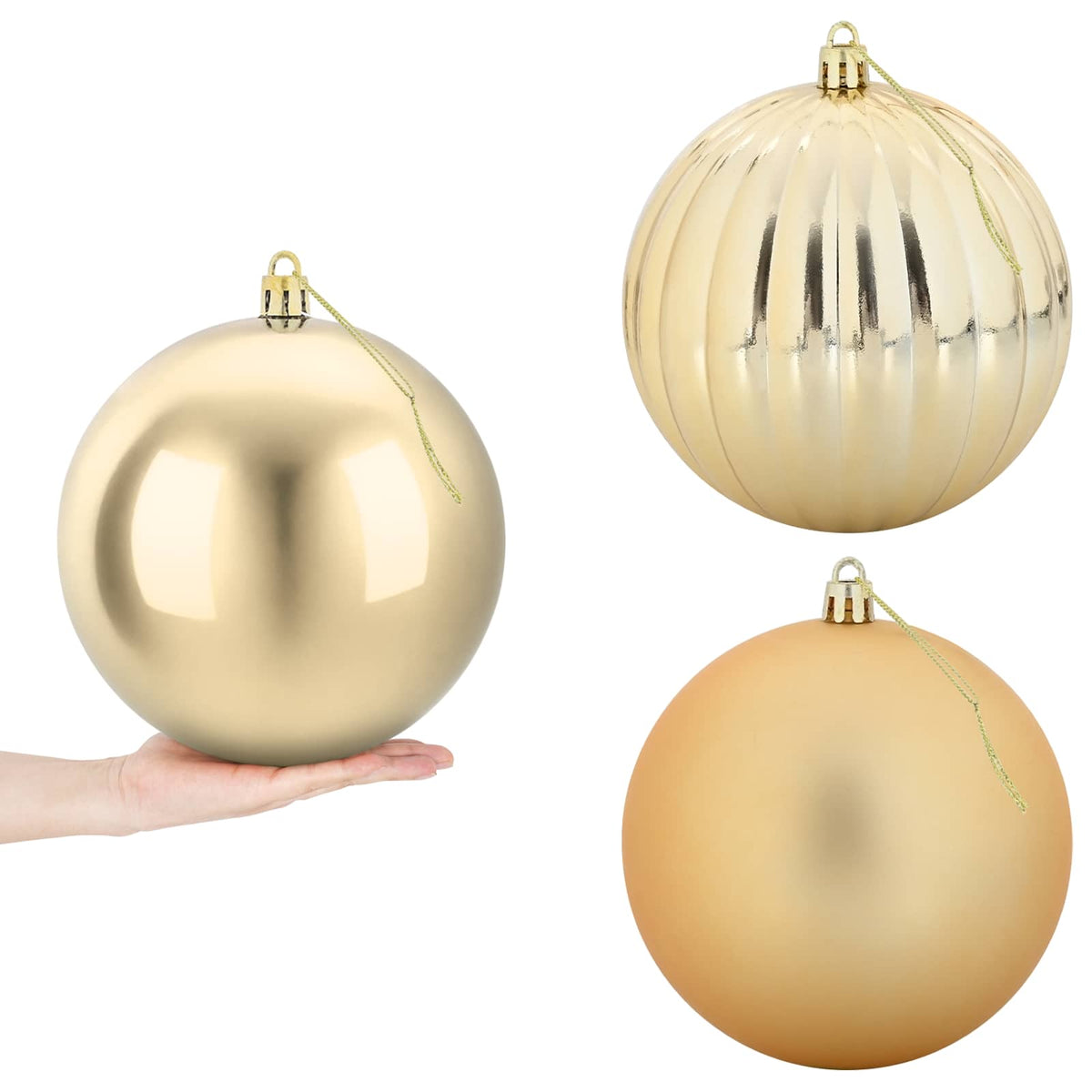Christmas Ball Set XXL 3 pcs Gold Dia. 25 cm Plastic