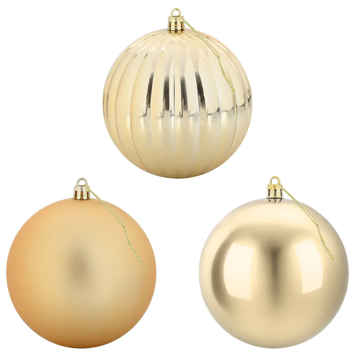 Christmas Ball Set XXL 3 pcs Gold Dia. 25 cm Plastic