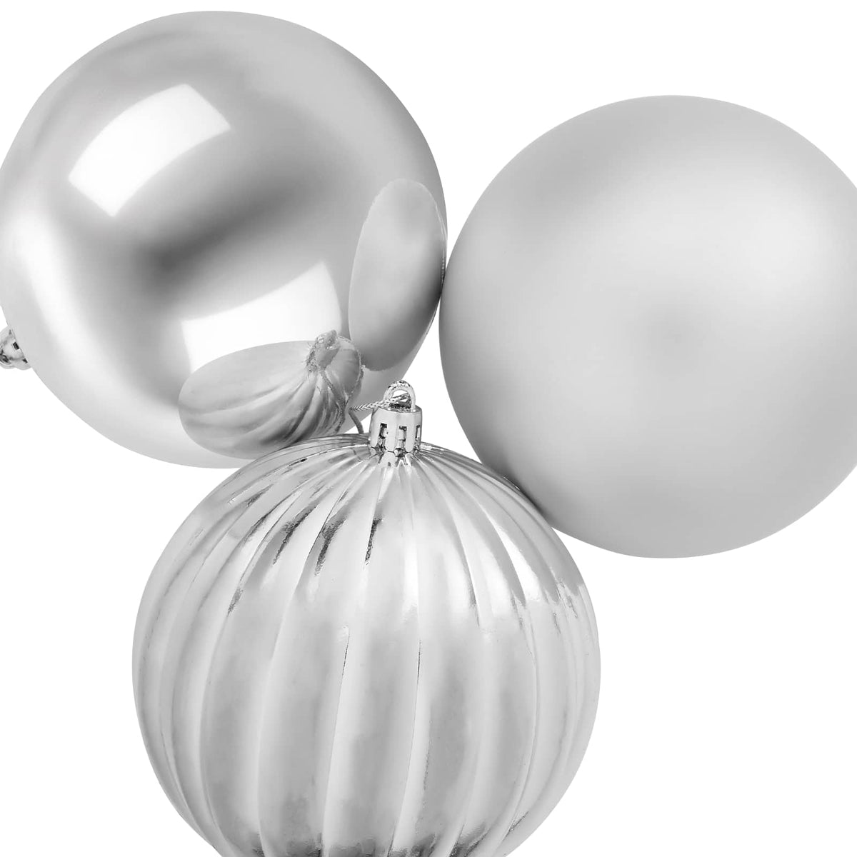 Christmas Ball Set XXL 3 pcs Silver Ø 25 cm Plastic