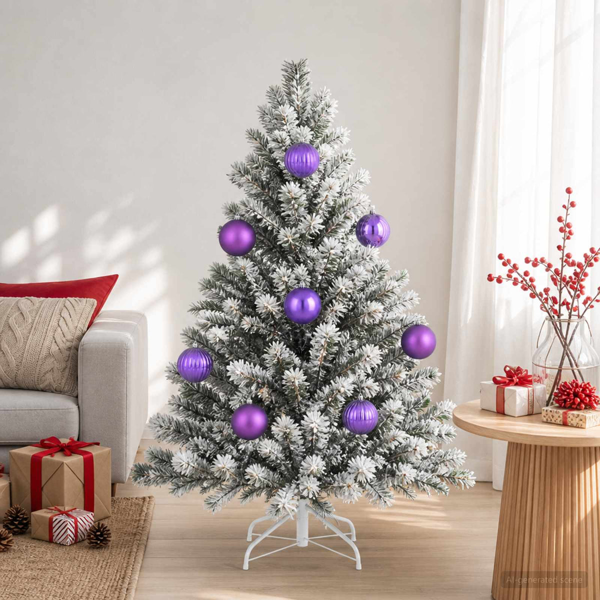 Christmas Ball Set XXL 3 pcs Lilac Dia. 25 cm Plastic