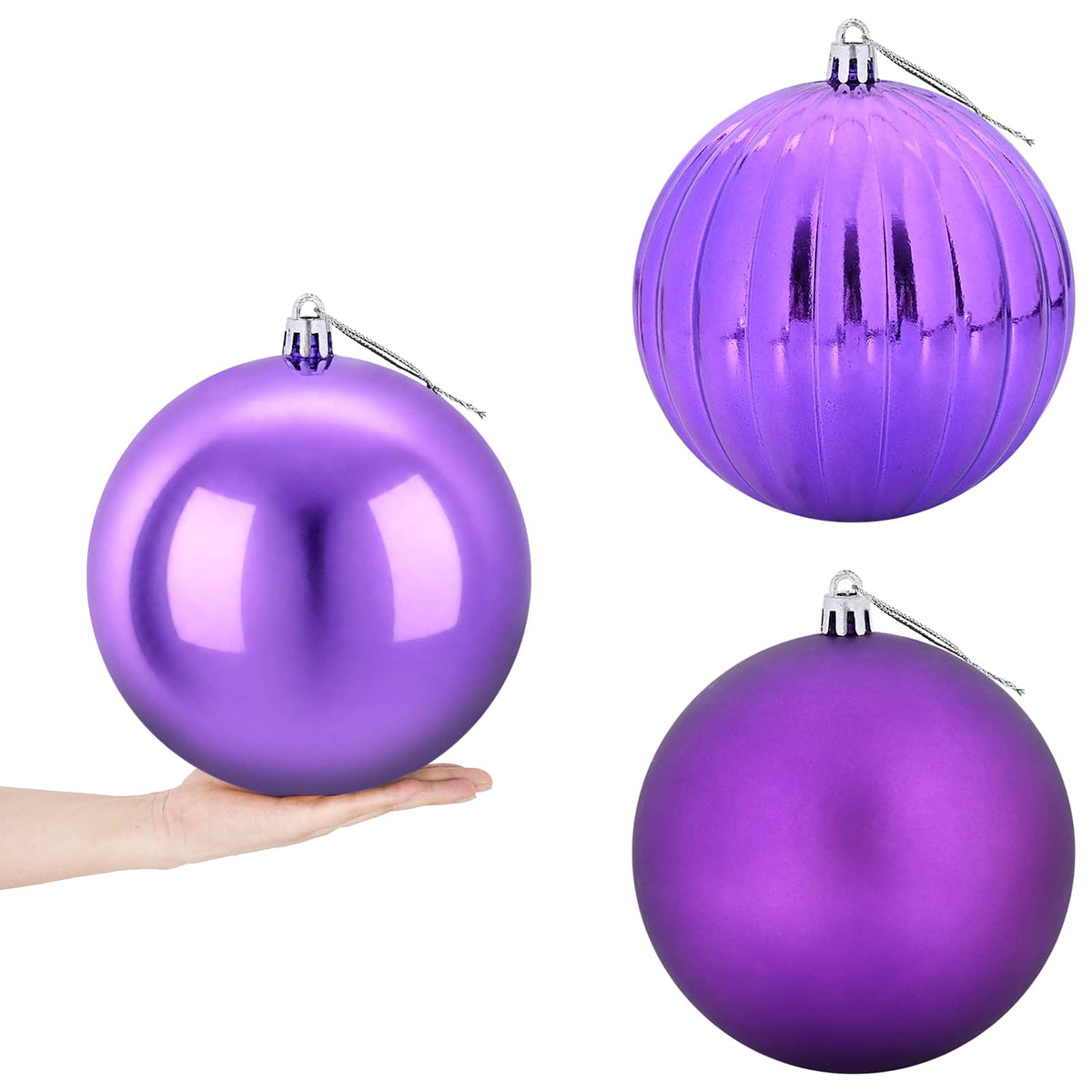 Christmas Ball Set XXL 3 pcs Lilac Dia. 25 cm Plastic