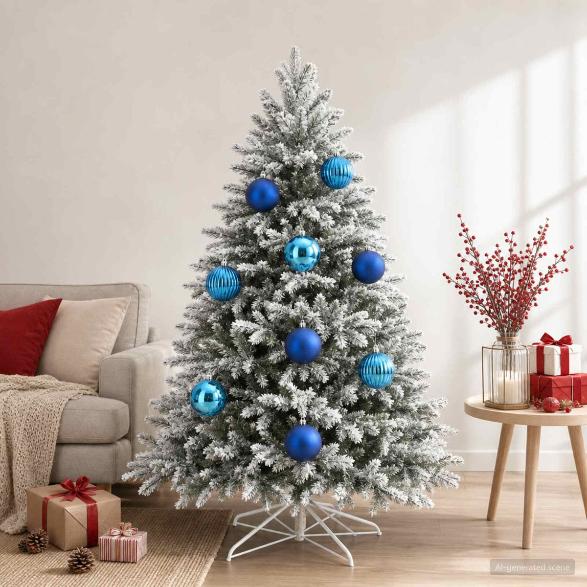 Christmas Ball Set XXL 4 pcs Blue Dia. 20 cm Plastic