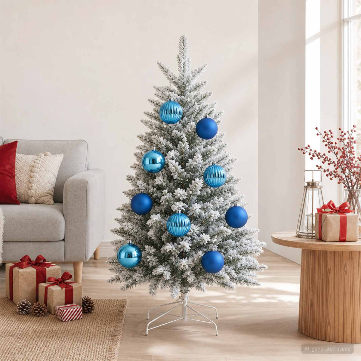 Christmas Ball Set XXL 3 pcs Blue Dia. 25 cm Plastic