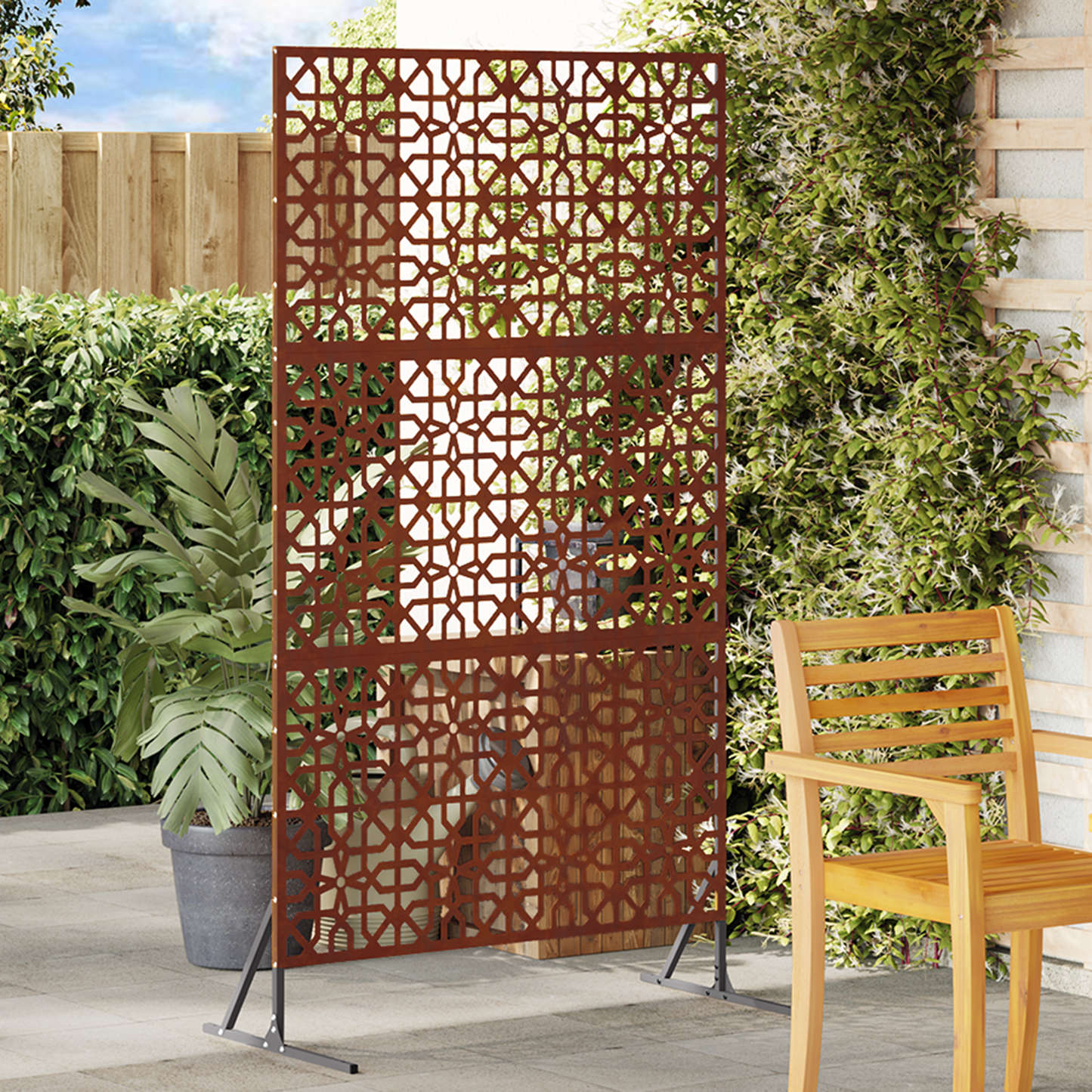 Privacy Screen 100 x 50 x 180 cm Weathering Steel Rusty
