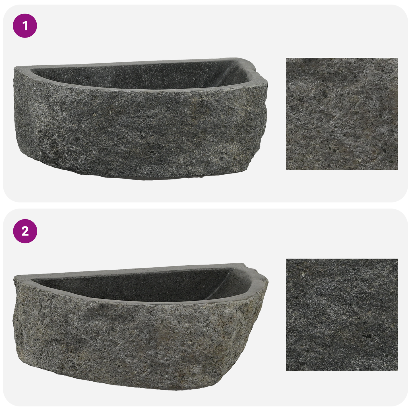 Wall-mounted Basin Grey 45 x 35 x 15 cm River Stone