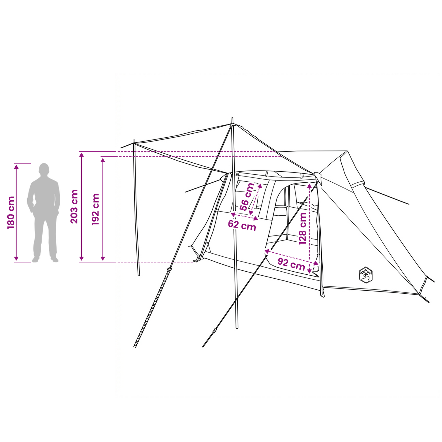 Tunnel Tent Green 475 x 220 x 192 cm
