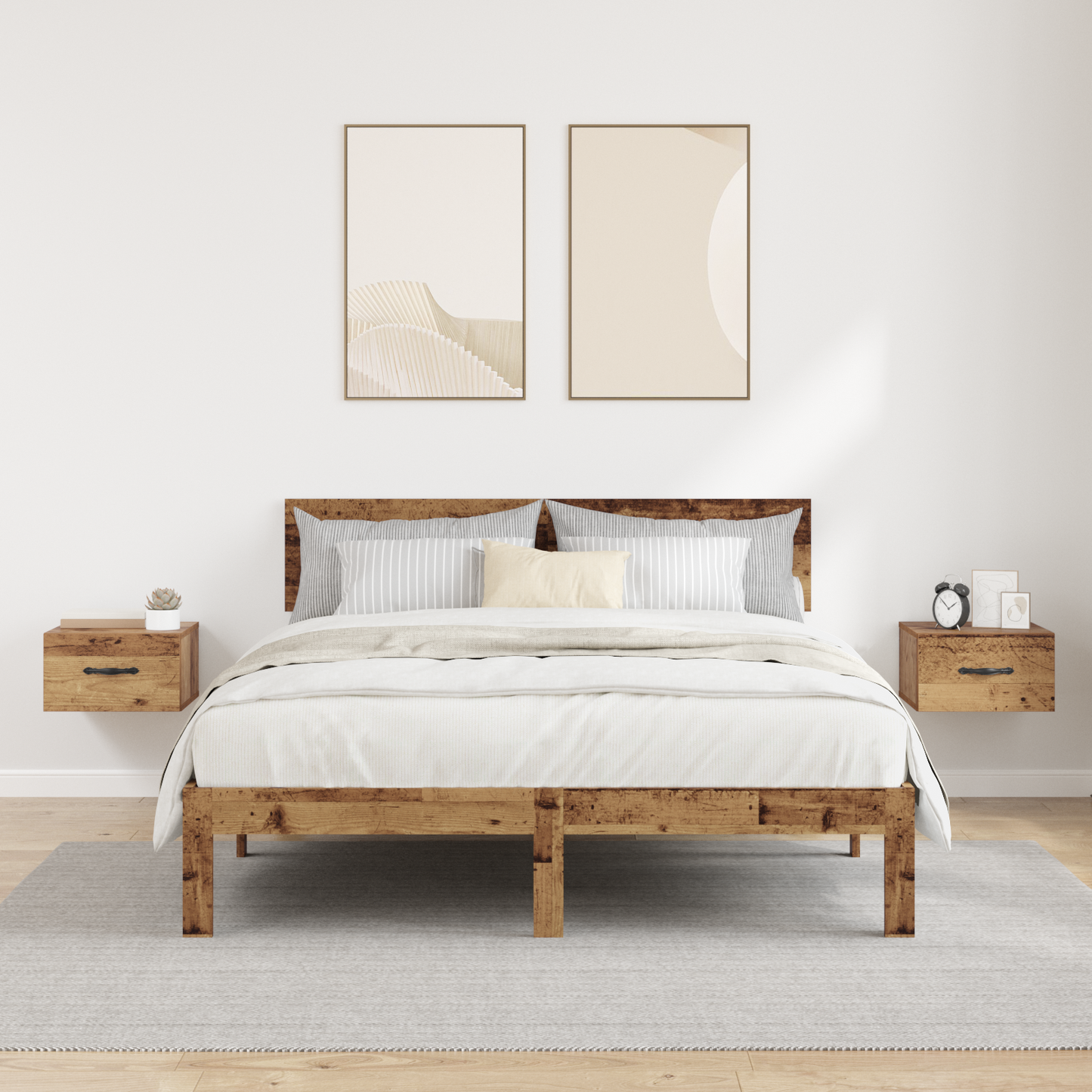Bedside Cabinet 2 pcs Old wood 35 x 35 x 20 cm Engineered wood