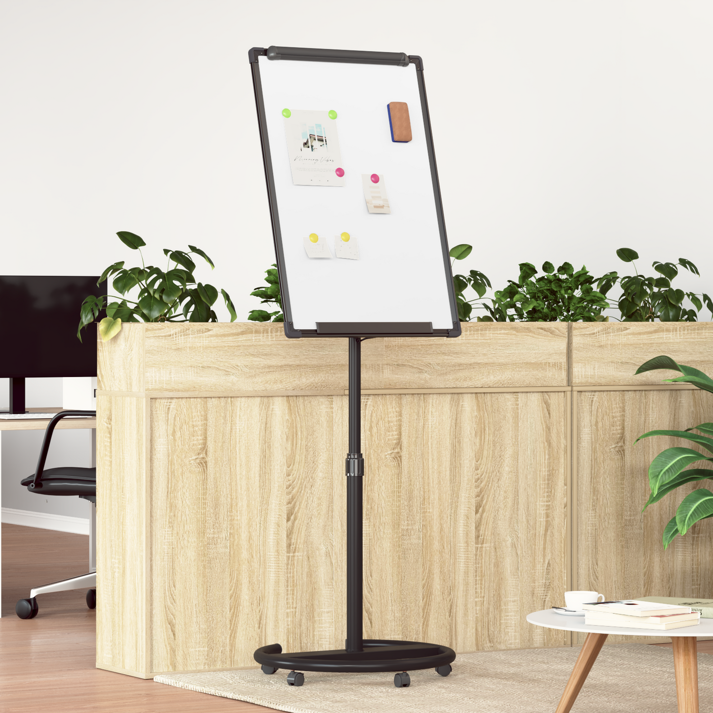 Magnetic Whiteboard Black and White 62 x 62.5 x 197 cm EPS