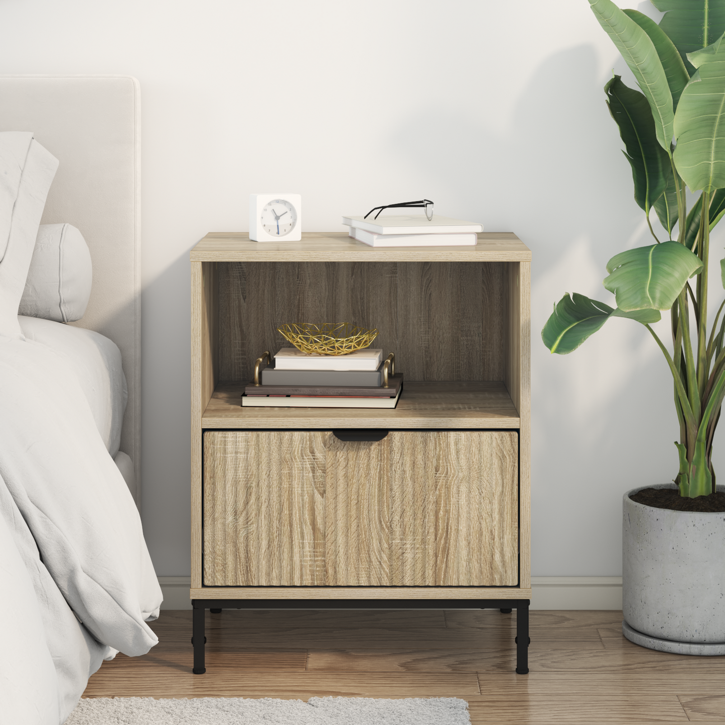 Bedside Cabinet Sonoma oak 49 x 36 x 61 cm Engineered wood