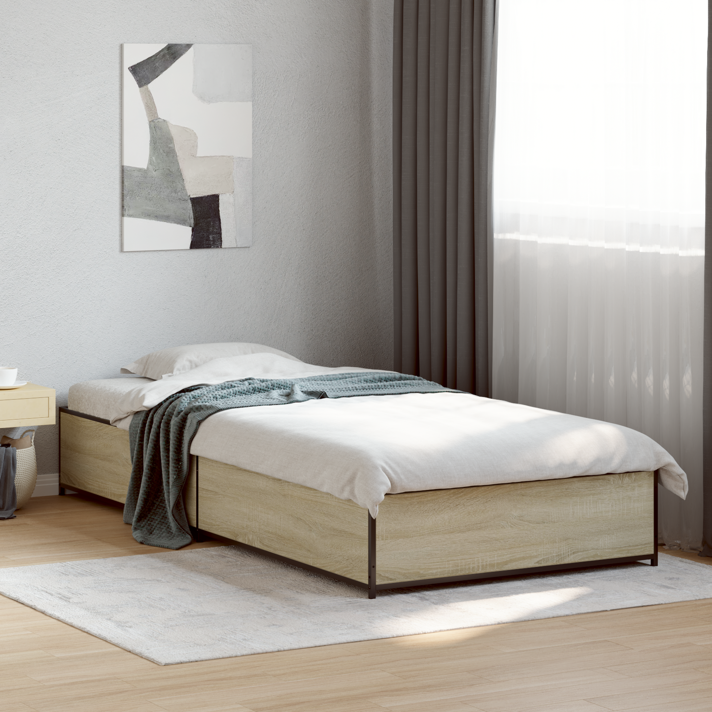 Bed Frame Sonoma Oak 80 x 200 cm Engineered Wood