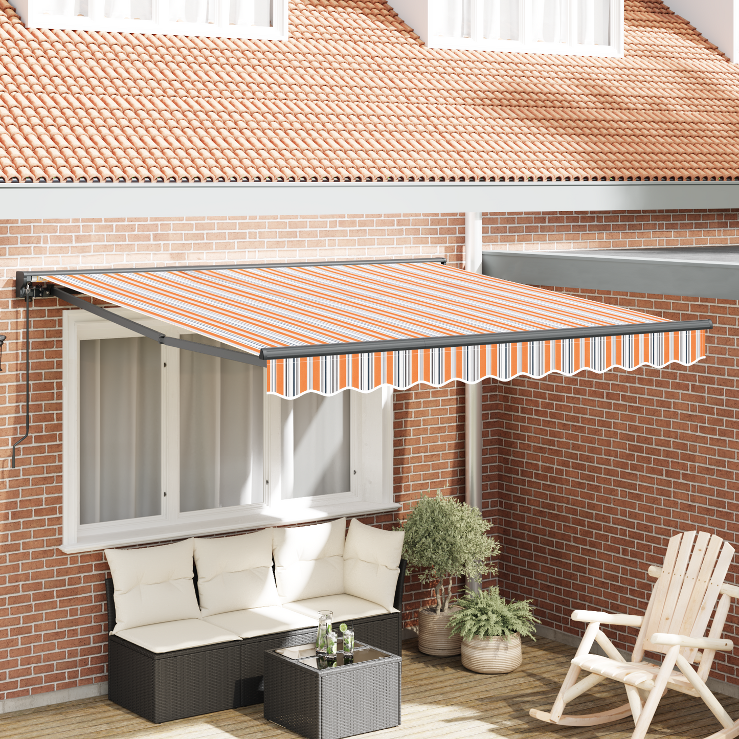 Awning Frame Blue and Orange 300 x 250 cm