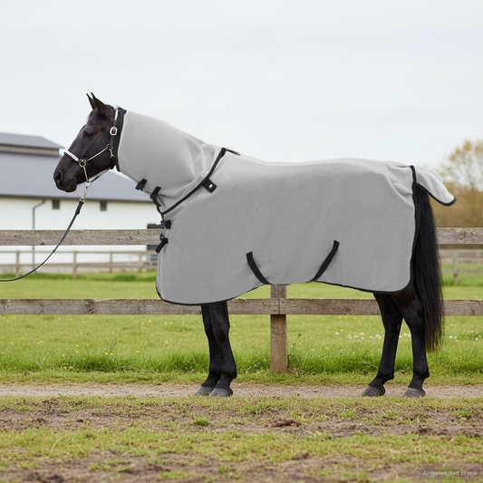 Horse Blanket Light Grey and Pink 85 cm Polyester Fleece
