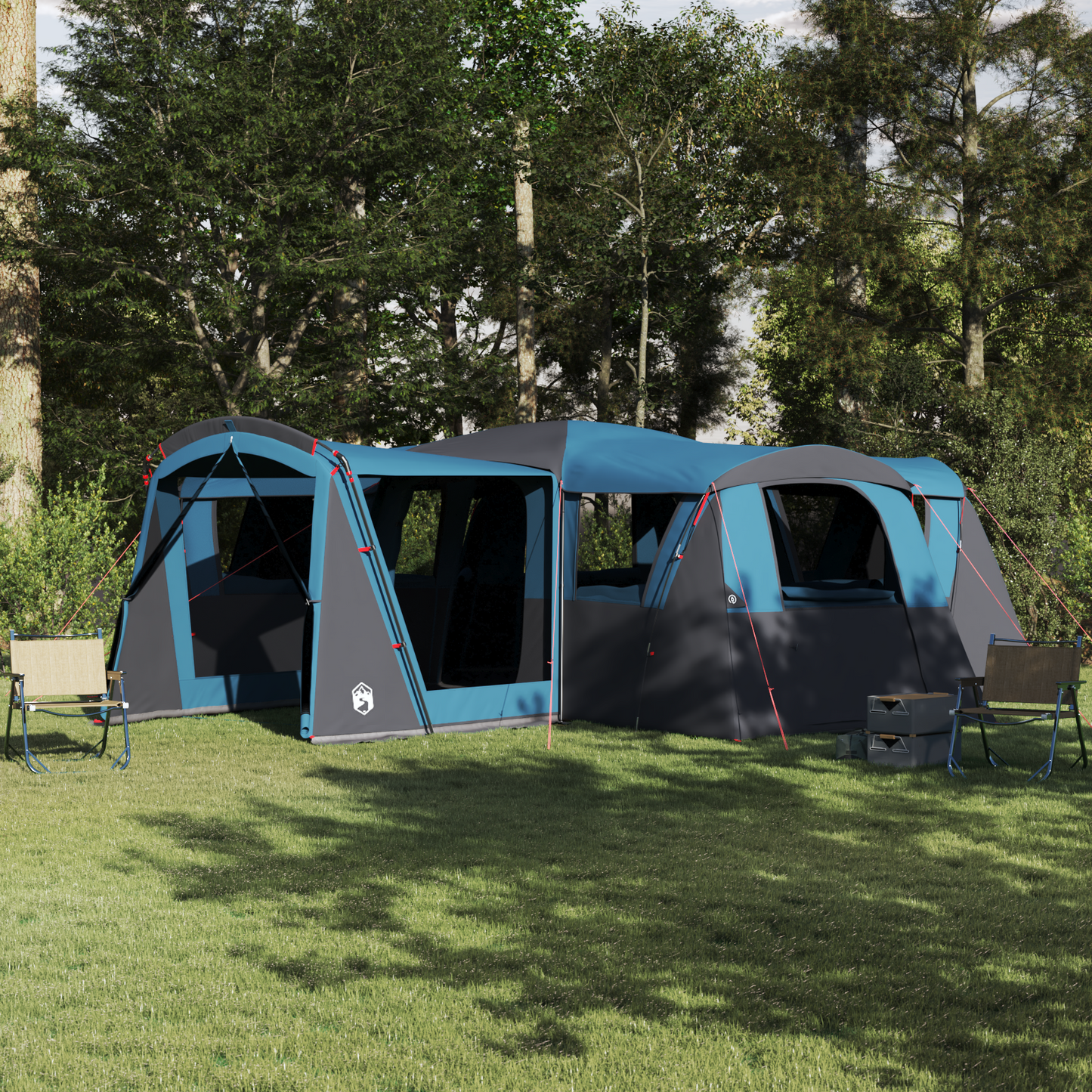 Family Tent 20-Person Blue and Grey 745 x 700 x 217 cm