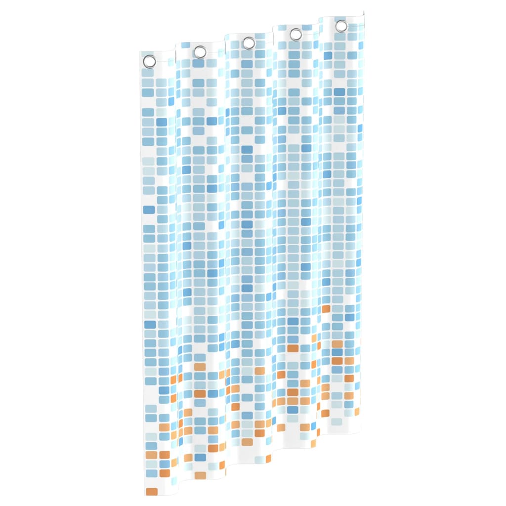 EISL Shower Curtain with Blue-Orange Mosaic 200x180x0.2 cm