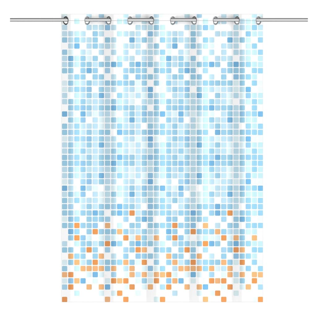 EISL Shower Curtain with Blue-Orange Mosaic 200x180x0.2 cm