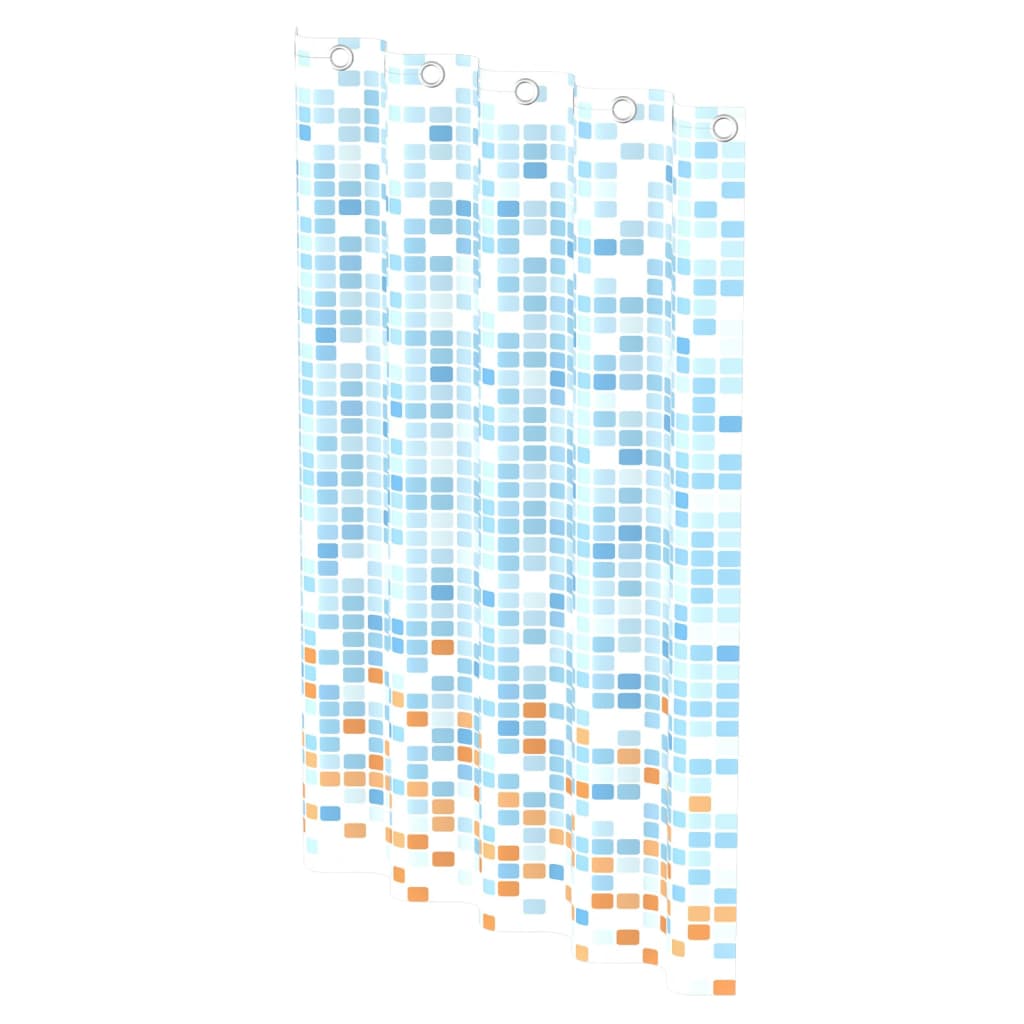 EISL Shower Curtain with Blue-Orange Mosaic 200x180x0.2 cm