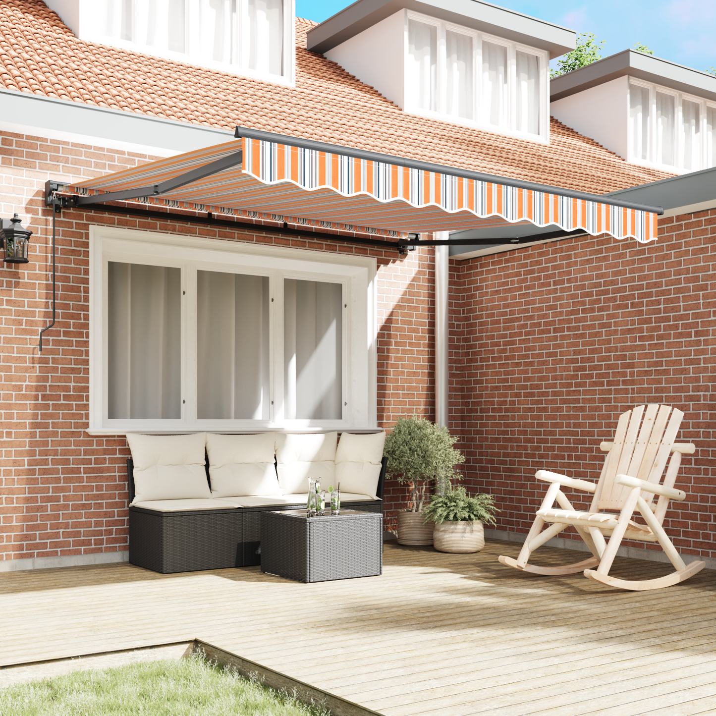 Awning Frame Blue and Orange 300 x 250 cm