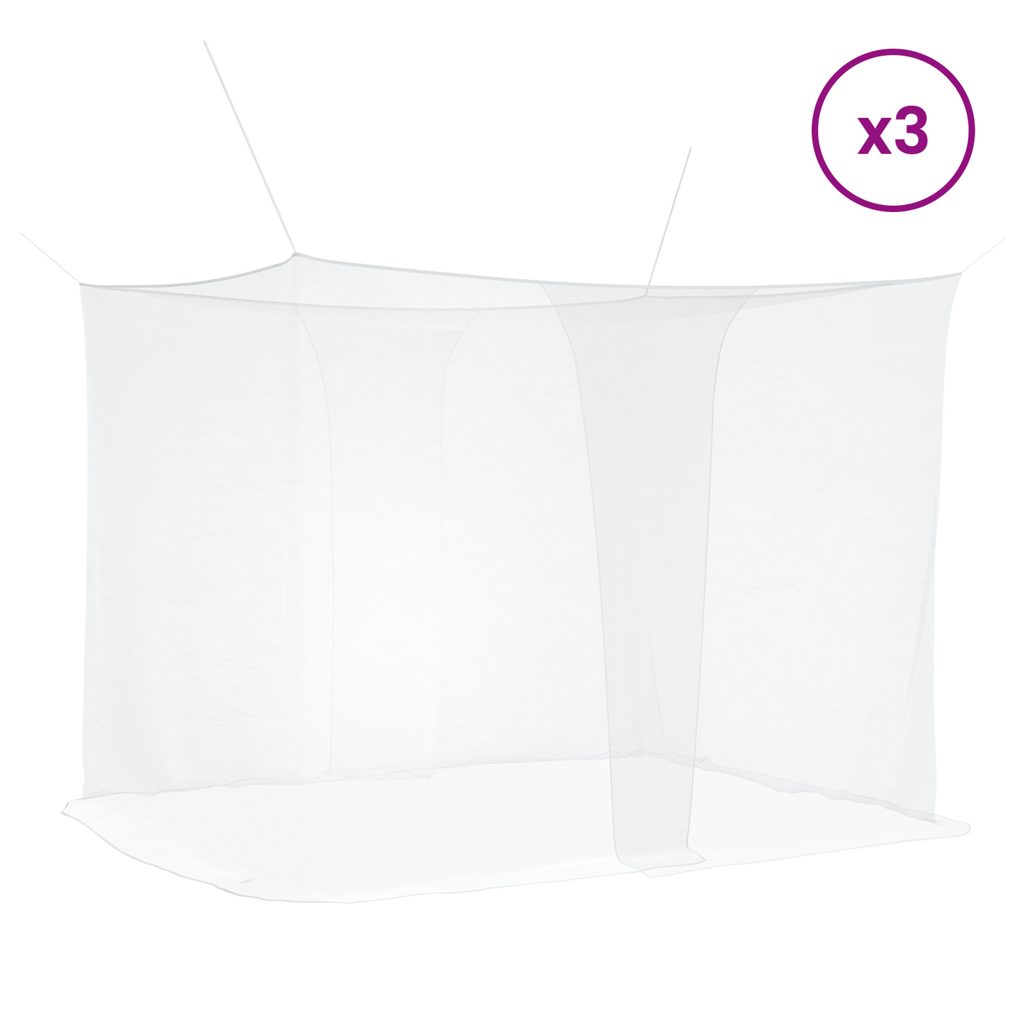 Mosquito Net for Bed 156 Mesh 3 pcs White Polyester