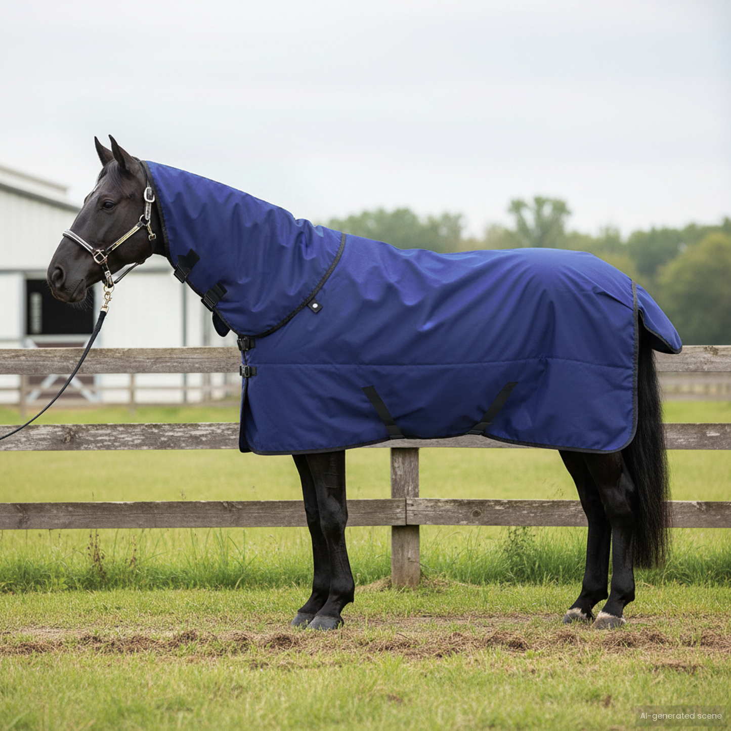 Horse Blanket Full Navy Blue 85 cm Polyester